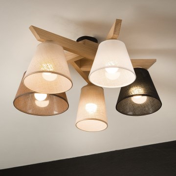 Brilagi - Surface-mounted chandelier ANTHONY 5xE14/40W/230V oak