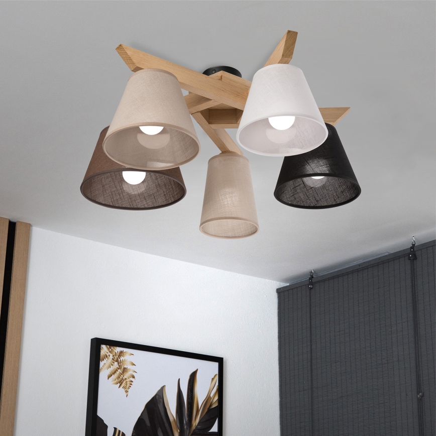 Brilagi - Surface-mounted chandelier ANTHONY 5xE14/40W/230V oak