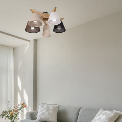 Brilagi - Surface-mounted chandelier ANTHONY 5xE14/40W/230V oak
