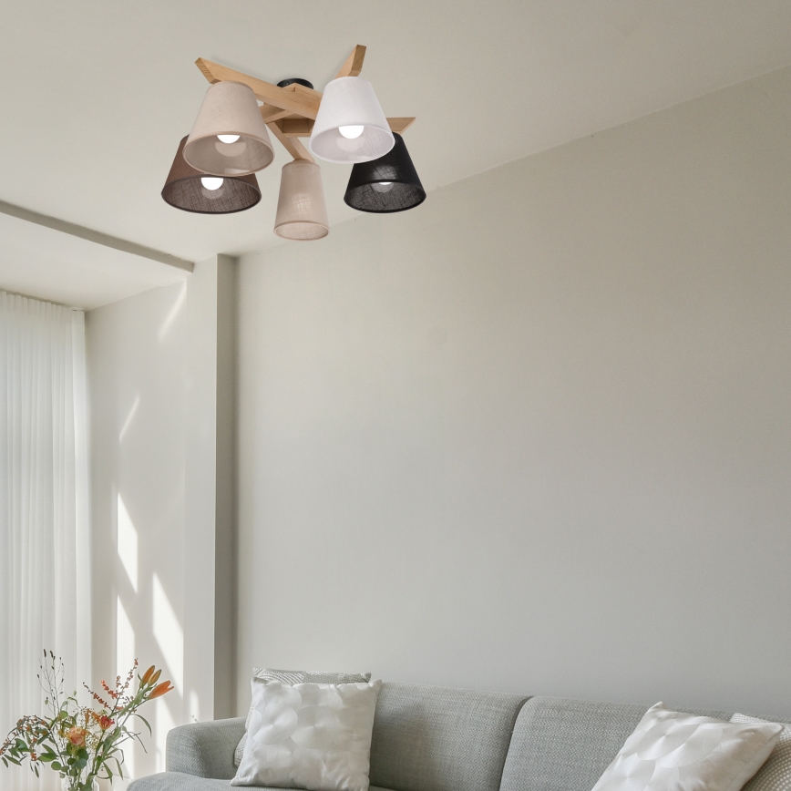 Brilagi - Surface-mounted chandelier ANTHONY 5xE14/40W/230V oak