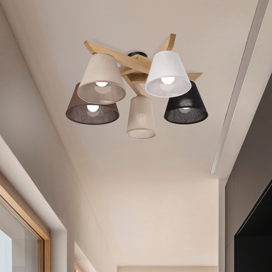 Brilagi - Surface-mounted chandelier ANTHONY 5xE14/40W/230V oak