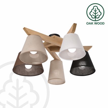 Brilagi - Surface-mounted chandelier ANTHONY 5xE14/40W/230V oak