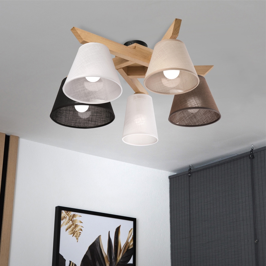 Brilagi - Surface-mounted chandelier ANTHONY 5xE14/40W/230V oak