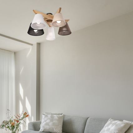 Brilagi - Surface-mounted chandelier ANTHONY 5xE14/40W/230V oak