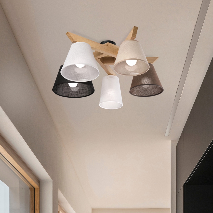 Brilagi - Surface-mounted chandelier ANTHONY 5xE14/40W/230V oak