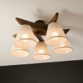 Brilagi - Surface-mounted chandelier ANTHONY 5xE14/40W/230V oak walnut/beige