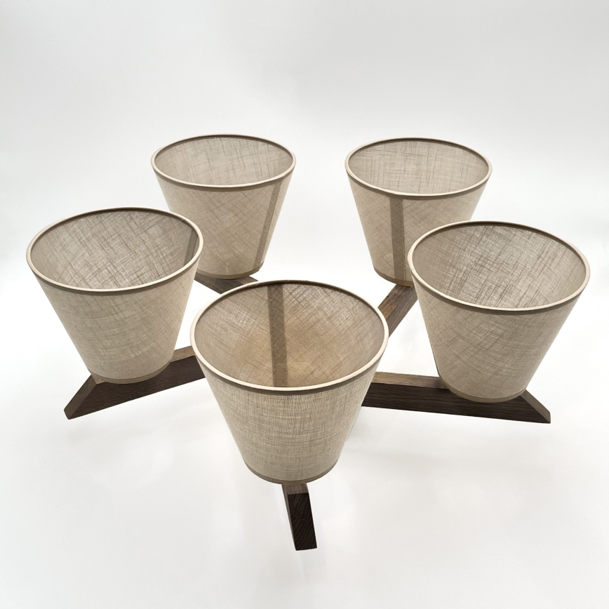Brilagi - Surface-mounted chandelier ANTHONY 5xE14/40W/230V oak walnut/beige