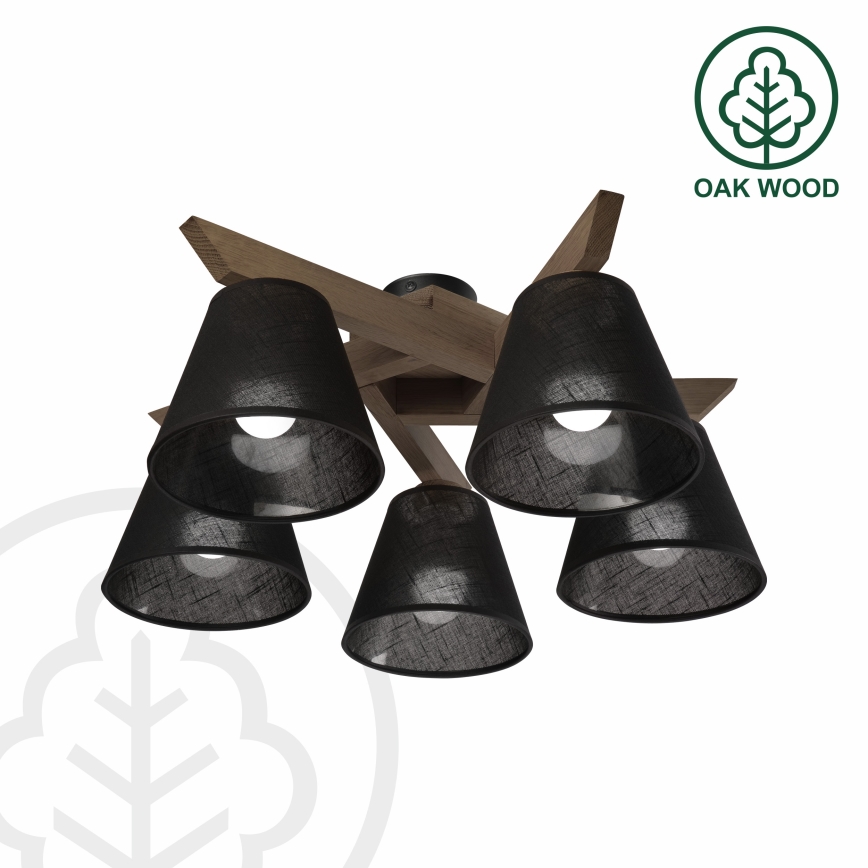 Brilagi - Surface-mounted chandelier ANTHONY 5xE14/40W/230V oak walnut/black