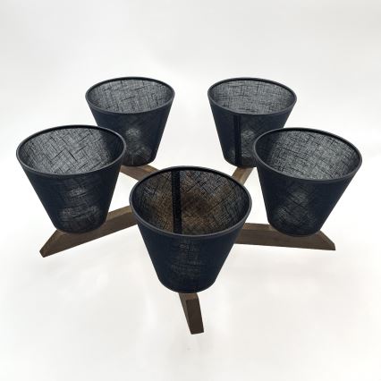 Brilagi - Surface-mounted chandelier ANTHONY 5xE14/40W/230V oak walnut/black