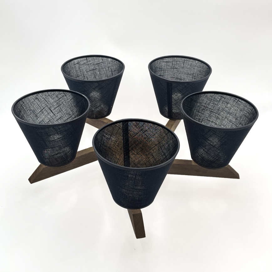 Brilagi - Surface-mounted chandelier ANTHONY 5xE14/40W/230V oak walnut/black