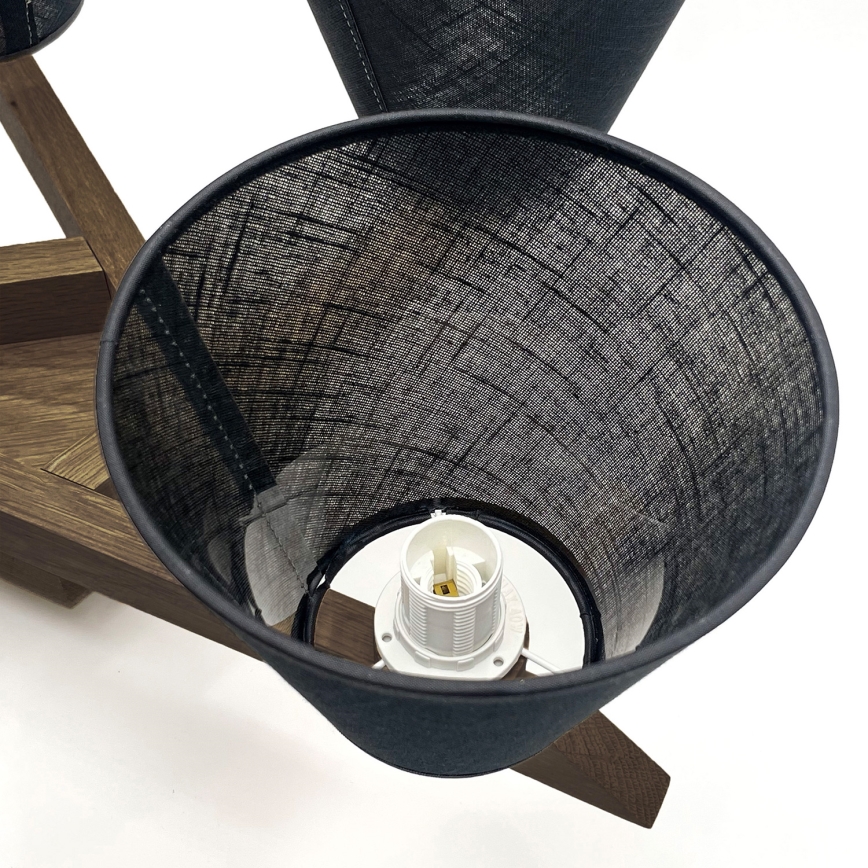 Brilagi - Surface-mounted chandelier ANTHONY 5xE14/40W/230V oak walnut/black