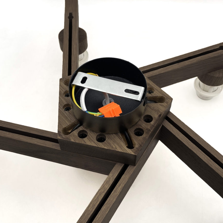 Brilagi - Surface-mounted chandelier ANTHONY 5xE14/40W/230V oak walnut/black