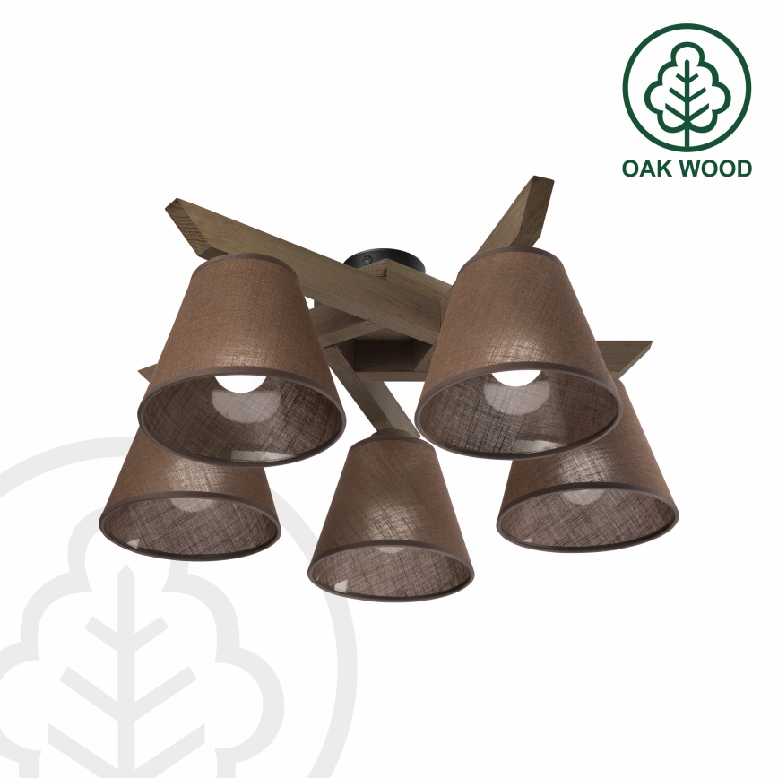 Brilagi - Surface-mounted chandelier ANTHONY 5xE14/40W/230V oak walnut/brown