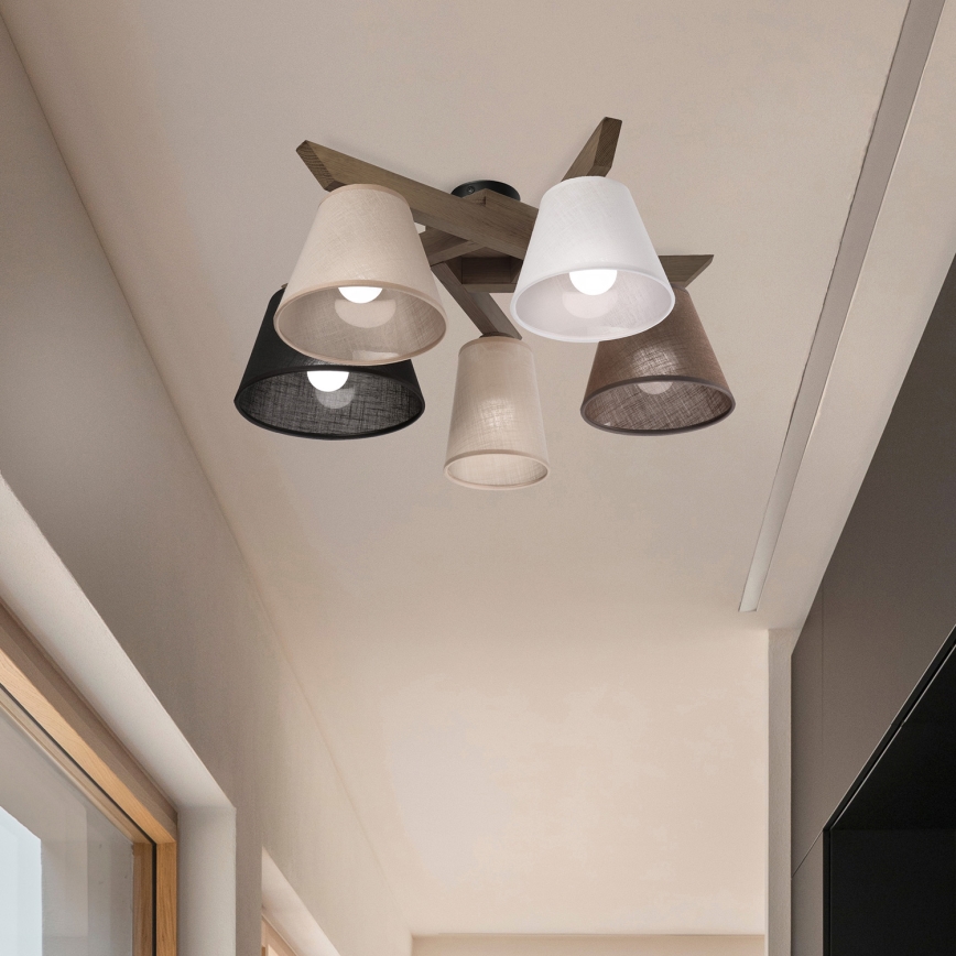Brilagi - Surface-mounted chandelier ANTHONY 5xE14/40W/230V oak walnut