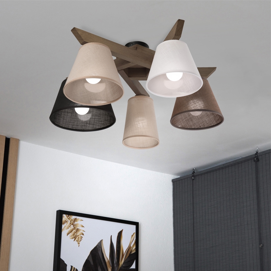 Brilagi - Surface-mounted chandelier ANTHONY 5xE14/40W/230V oak walnut