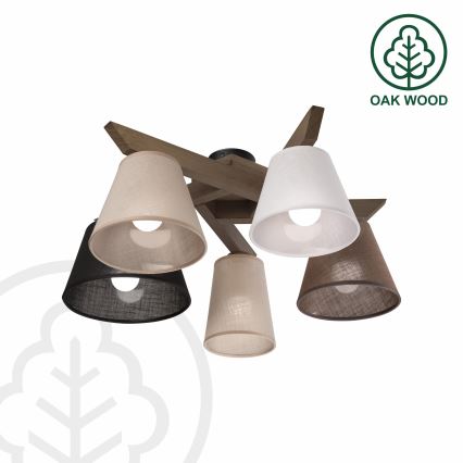 Brilagi - Surface-mounted chandelier ANTHONY 5xE14/40W/230V oak walnut