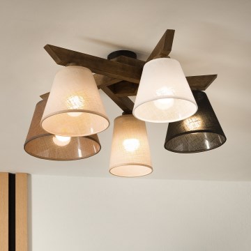 Brilagi - Surface-mounted chandelier ANTHONY 5xE14/40W/230V oak walnut