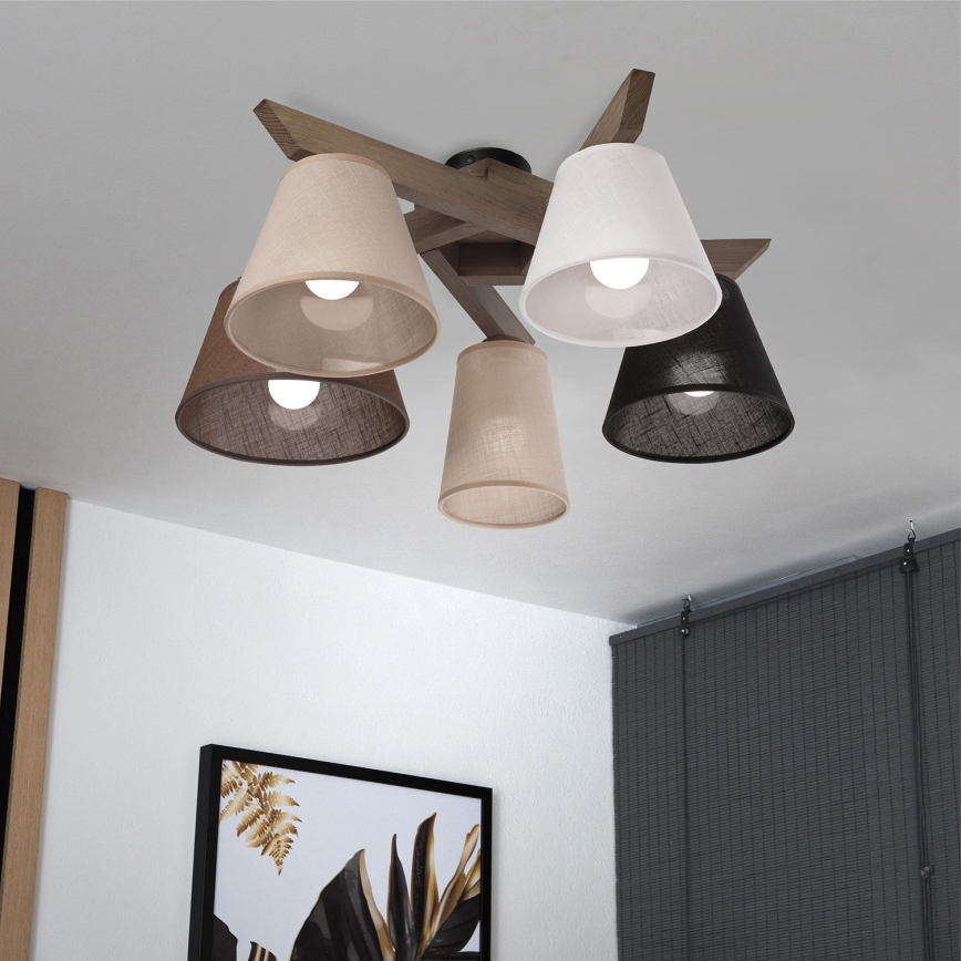 Brilagi - Surface-mounted chandelier ANTHONY 5xE14/40W/230V oak walnut