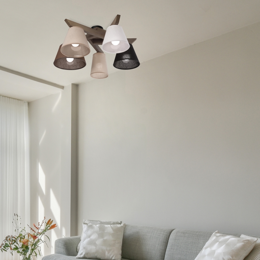 Brilagi - Surface-mounted chandelier ANTHONY 5xE14/40W/230V oak walnut
