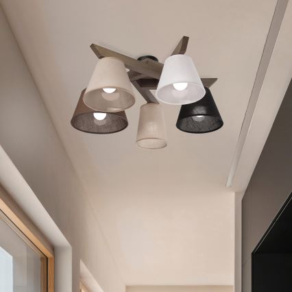 Brilagi - Surface-mounted chandelier ANTHONY 5xE14/40W/230V oak walnut