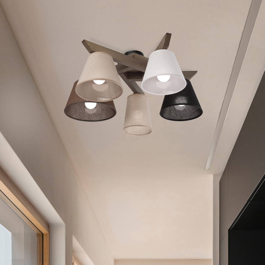 Brilagi - Surface-mounted chandelier ANTHONY 5xE14/40W/230V oak walnut