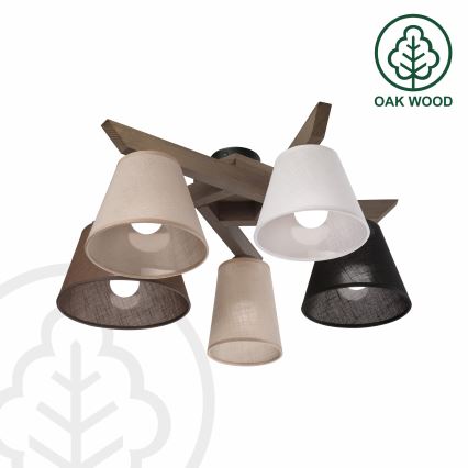 Brilagi - Surface-mounted chandelier ANTHONY 5xE14/40W/230V oak walnut