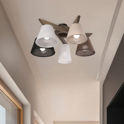 Brilagi - Surface-mounted chandelier ANTHONY 5xE14/40W/230V oak walnut
