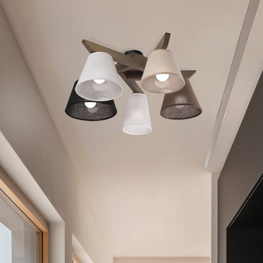 Brilagi - Surface-mounted chandelier ANTHONY 5xE14/40W/230V oak walnut