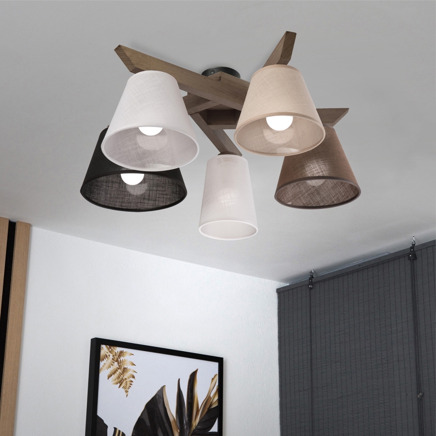 Brilagi - Surface-mounted chandelier ANTHONY 5xE14/40W/230V oak walnut