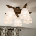 Brilagi - Surface-mounted chandelier ANTHONY 5xE14/40W/230V oak walnut/white