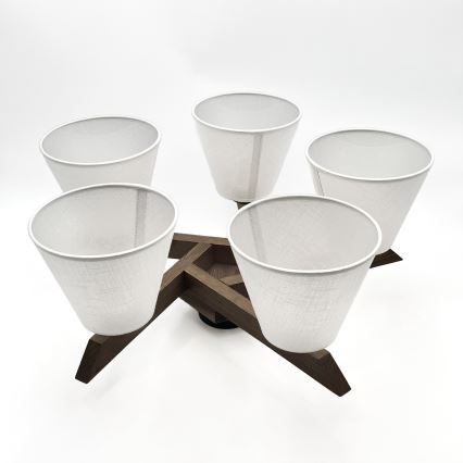 Brilagi - Surface-mounted chandelier ANTHONY 5xE14/40W/230V oak walnut/white