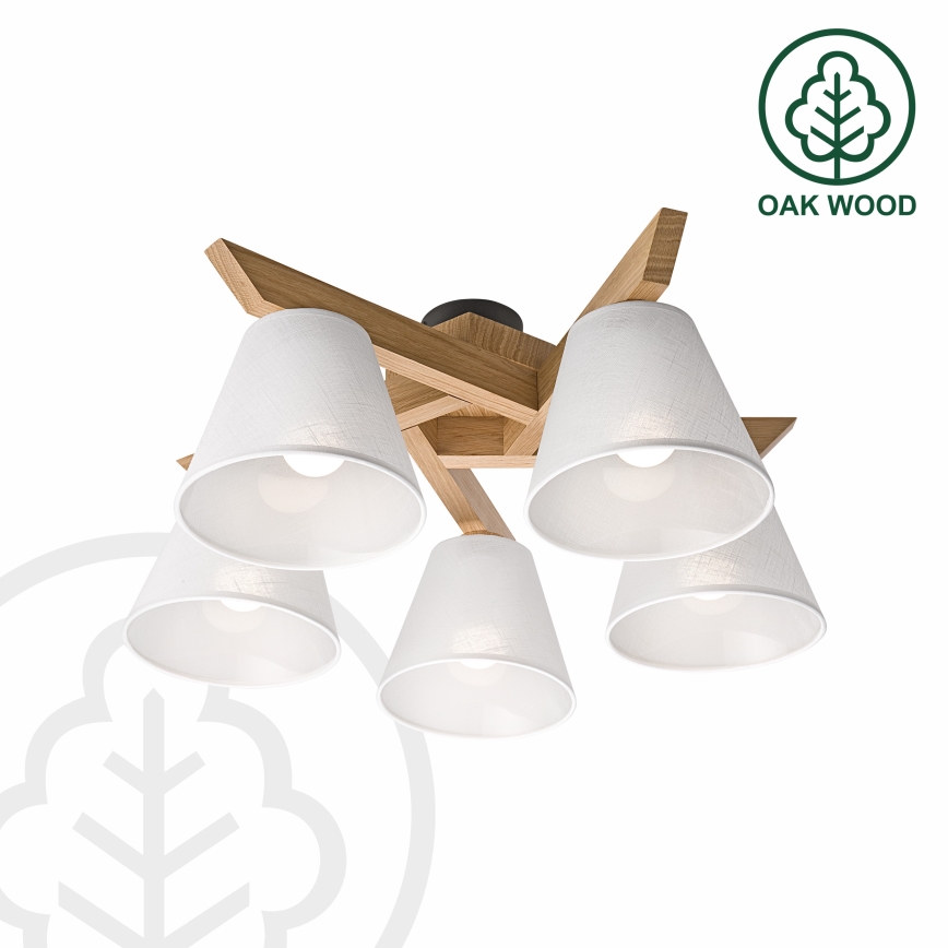 Brilagi - Surface-mounted chandelier ANTHONY 5xE14/40W/230V oak/white