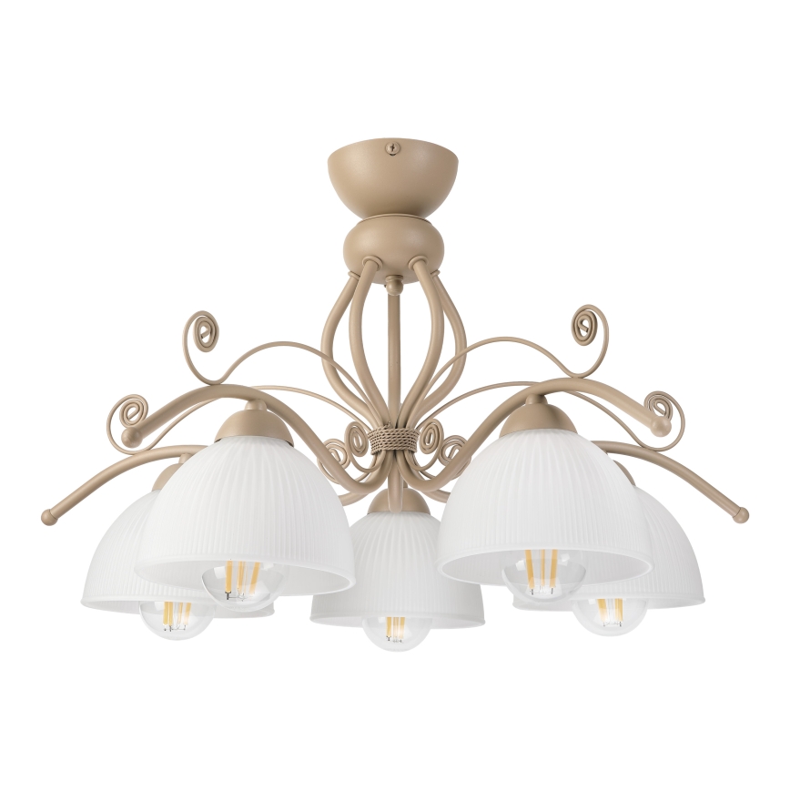 Brilagi - Surface-mounted chandelier ANTICO MODERN 5xE27/60W/230V beige