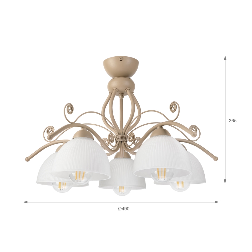 Brilagi - Surface-mounted chandelier ANTICO MODERN 5xE27/60W/230V beige