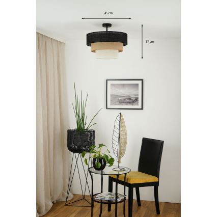 Brilagi - Surface-mounted chandelier ASPEN LUNETA 1xE27/15W/230V d. 45 cm black/beige/creamy
