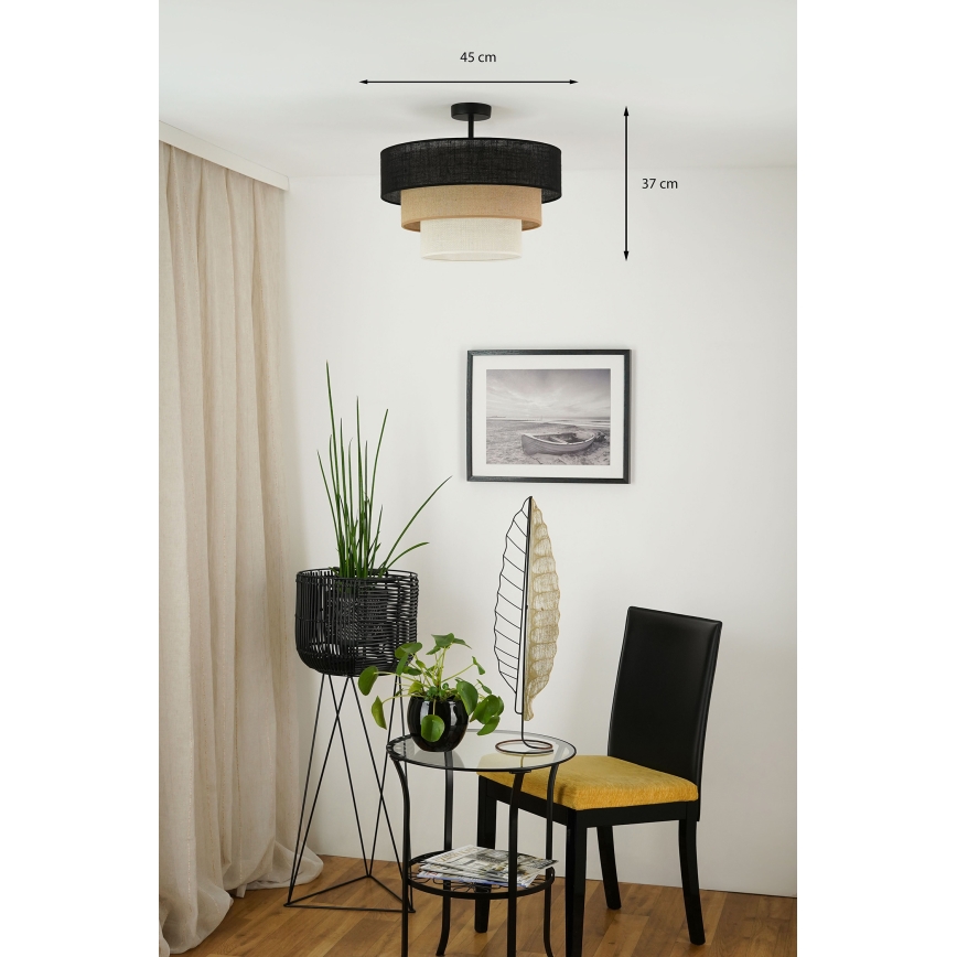 Brilagi - Surface-mounted chandelier ASPEN LUNETA 1xE27/15W/230V d. 45 cm black/beige/creamy