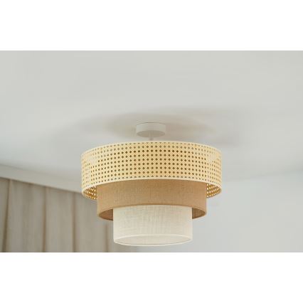 Brilagi - Surface-mounted chandelier CEDAR LUNETA 1xE27/15W/230V d. 45 cm rattan/brown/creamy