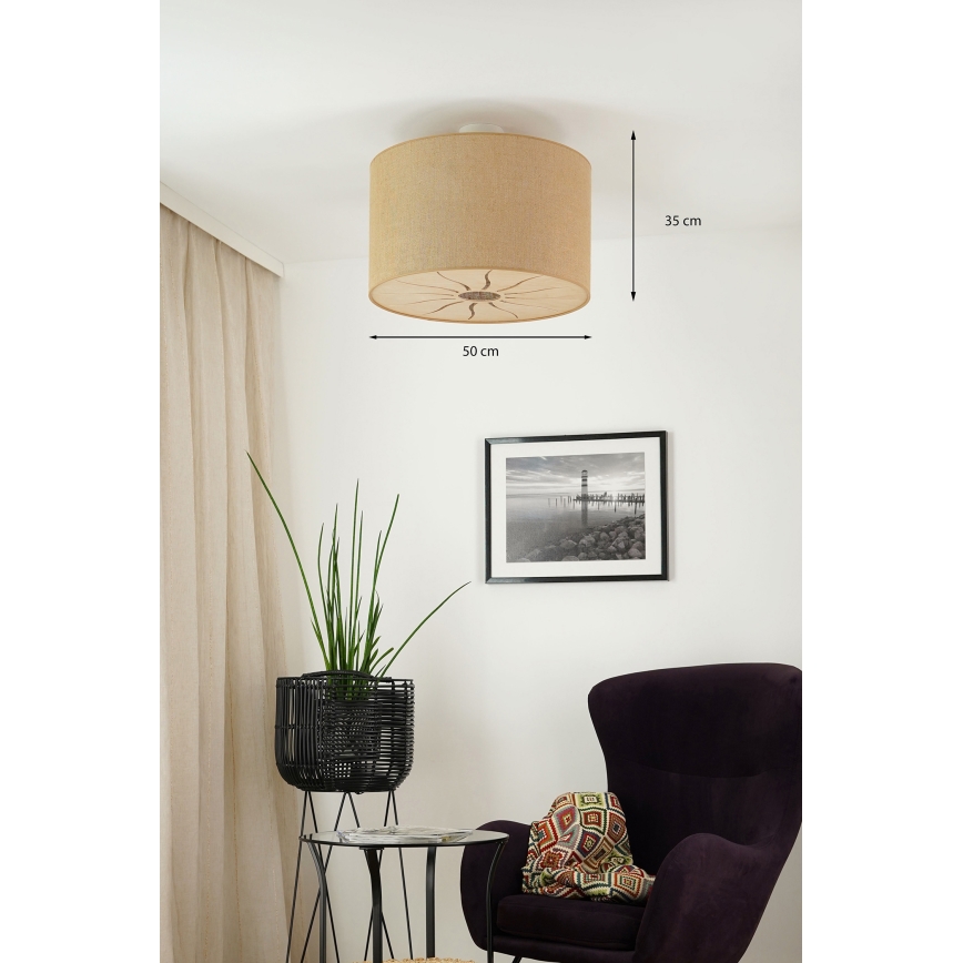 Brilagi - Surface-mounted chandelier COUNTRY ROLLER 1xE27/15W/230V d. 50 cm beige