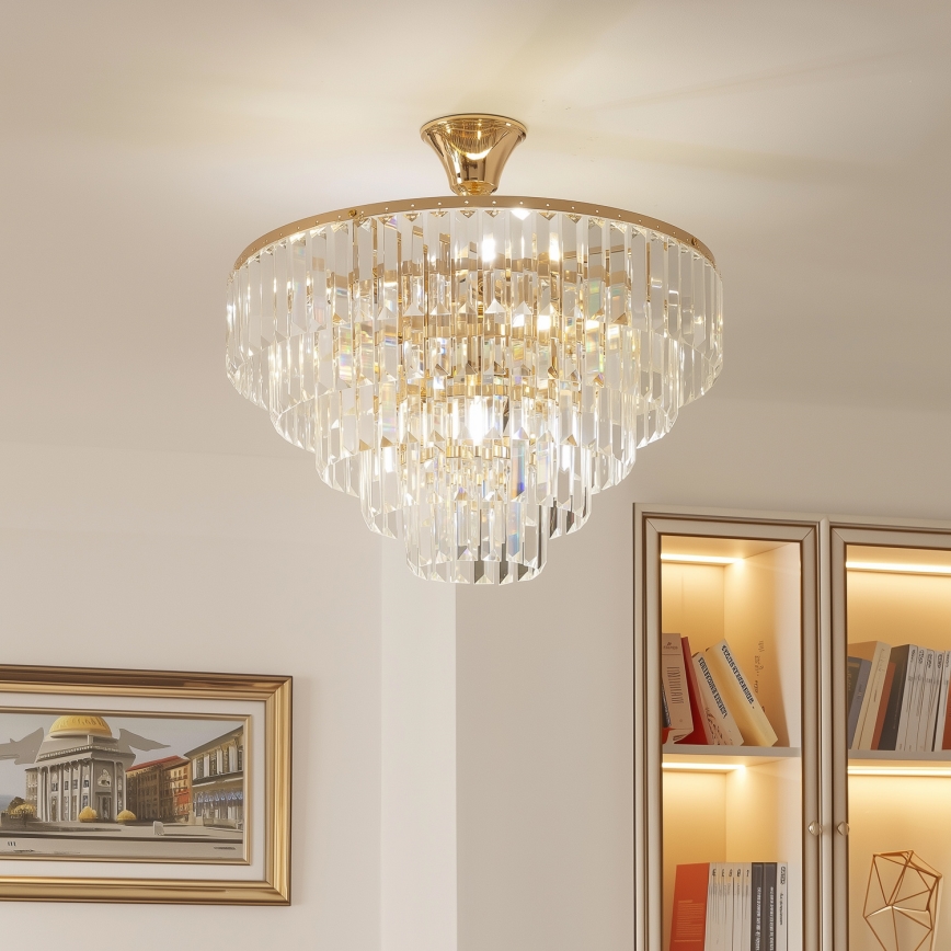 Brilagi - Surface-mounted chandelier CRYSTAL 5xE14/40W/230V gold