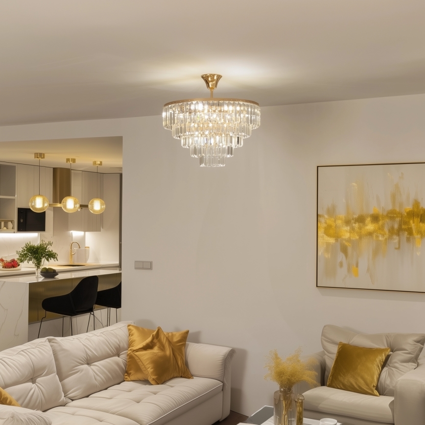 Brilagi - Surface-mounted chandelier CRYSTAL 5xE14/40W/230V gold