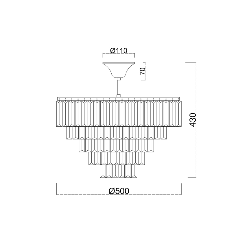 Brilagi - Surface-mounted chandelier CRYSTAL 5xE14/40W/230V shiny chrome