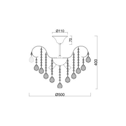 Brilagi - Surface-mounted chandelier CRYSTAL 6xE14/60W/230V bronze