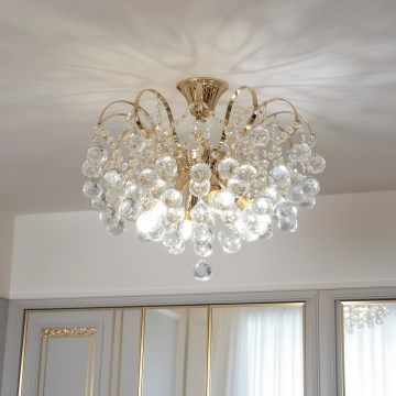 Brilagi - Surface-mounted chandelier CRYSTAL 6xE14/60W/230V gold