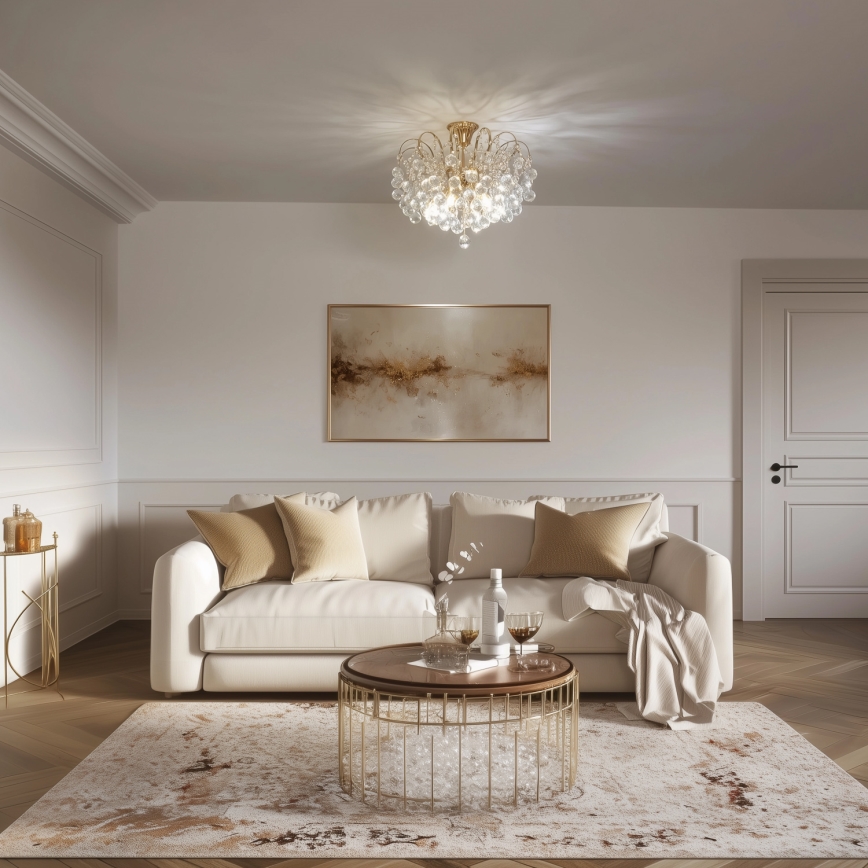 Brilagi - Surface-mounted chandelier CRYSTAL 6xE14/60W/230V gold