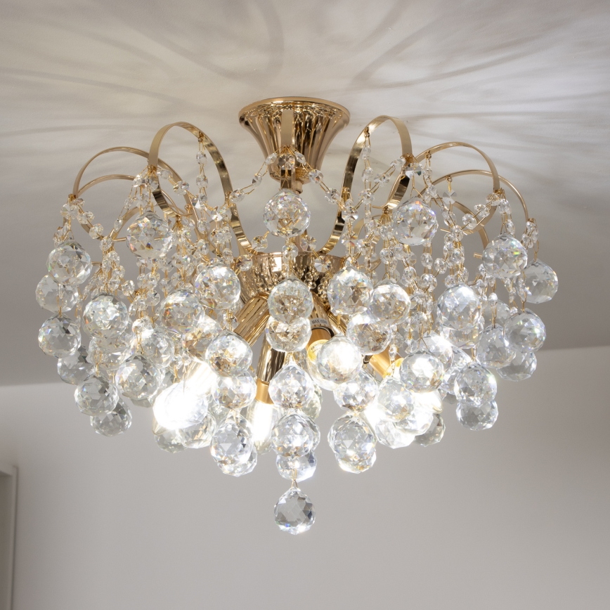 Brilagi - Surface-mounted chandelier CRYSTAL 6xE14/60W/230V gold