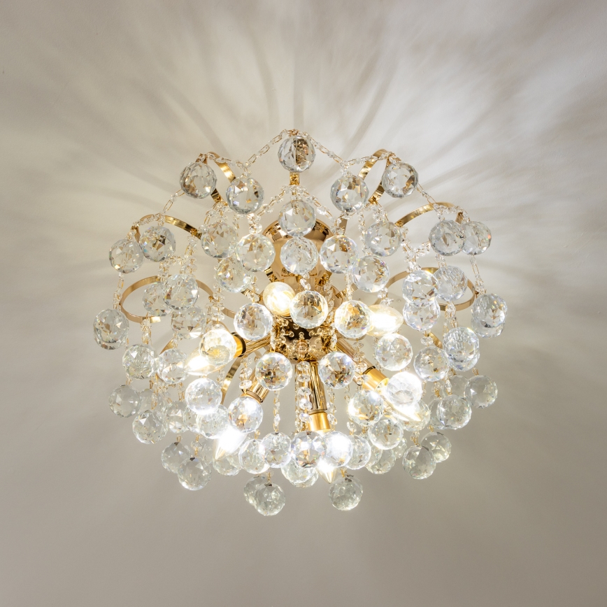 Brilagi - Surface-mounted chandelier CRYSTAL 6xE14/60W/230V gold