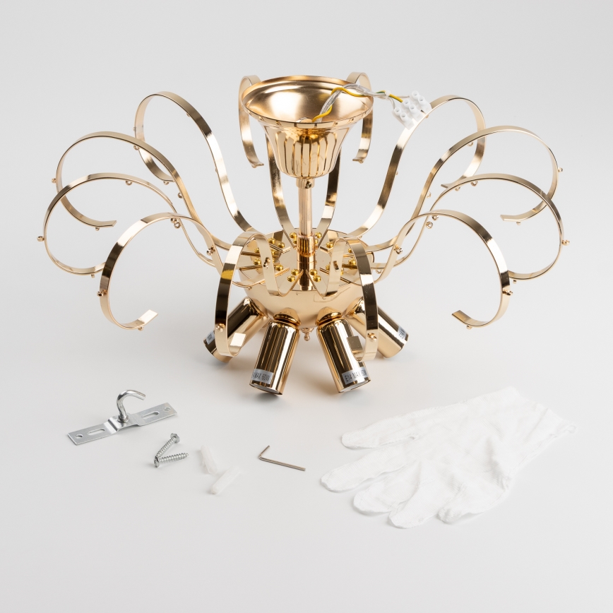 Brilagi - Surface-mounted chandelier CRYSTAL 6xE14/60W/230V gold