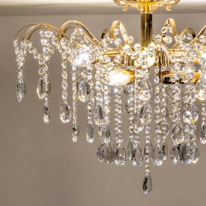 Brilagi - Surface-mounted chandelier CRYSTAL 6xE14/60W/230V gold