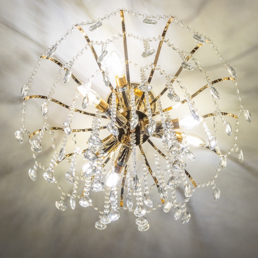 Brilagi - Surface-mounted chandelier CRYSTAL 6xE14/60W/230V gold