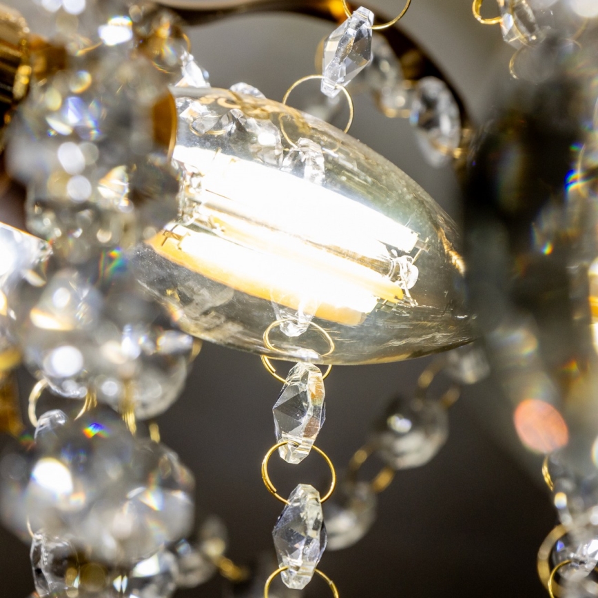 Brilagi - Surface-mounted chandelier CRYSTAL 6xE14/60W/230V gold